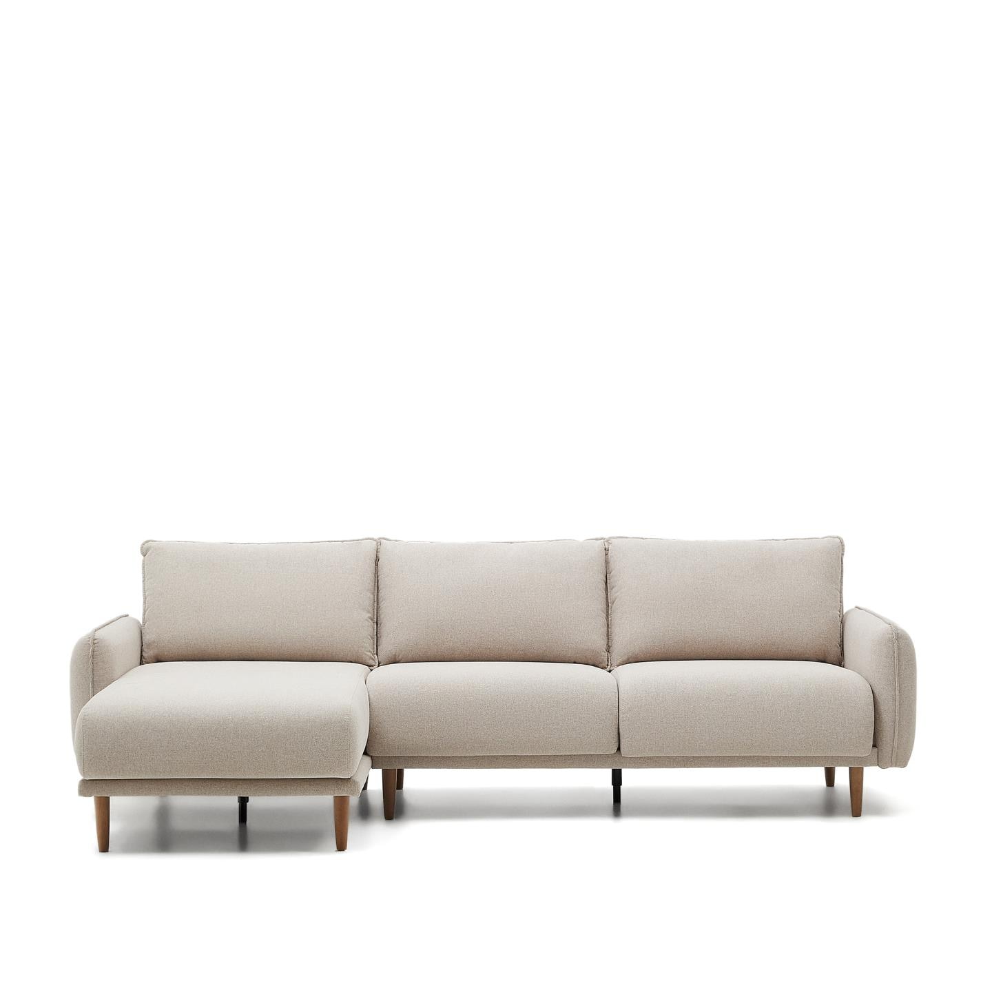 Kave Home 3-zits Loungebank 'Carlota' Links/Rechts, Structuurstof, kleur Beige