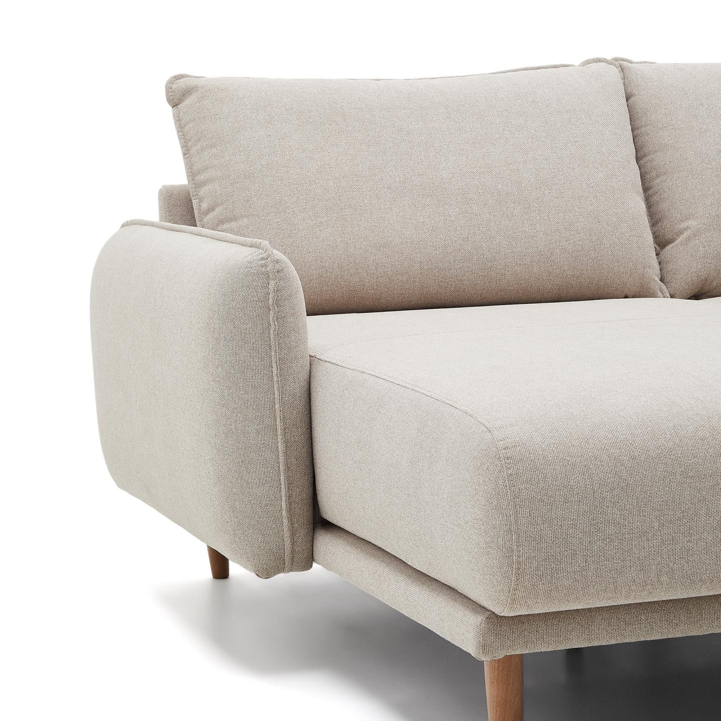 Kave Home 3-zits Loungebank 'Carlota' Links/Rechts, Structuurstof, kleur Beige