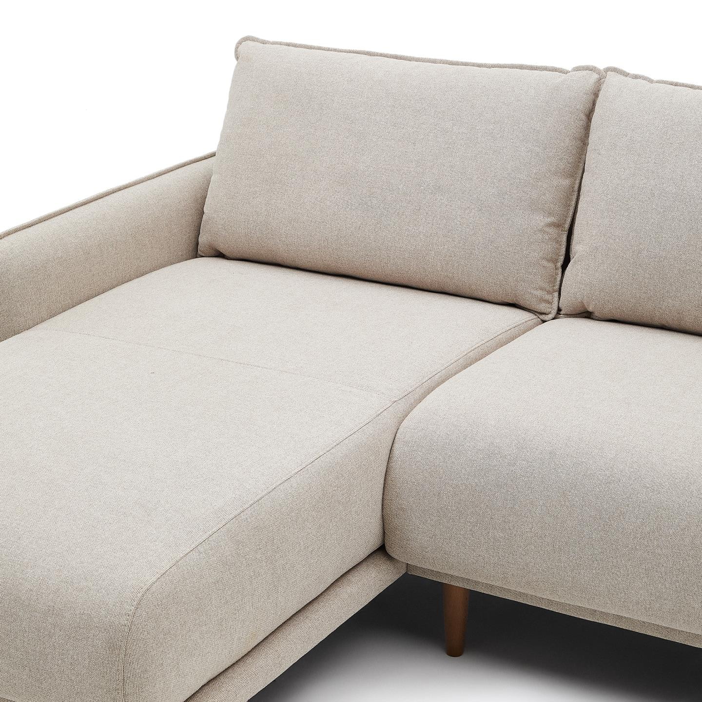 Kave Home 3-zits Loungebank 'Carlota' Links/Rechts, Structuurstof, kleur Beige