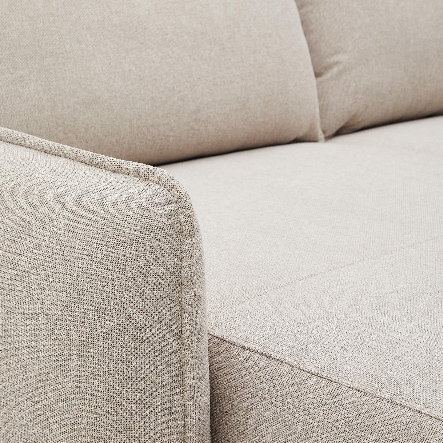 Kave Home 3-zits Loungebank 'Carlota' Links/Rechts, Structuurstof, kleur Beige