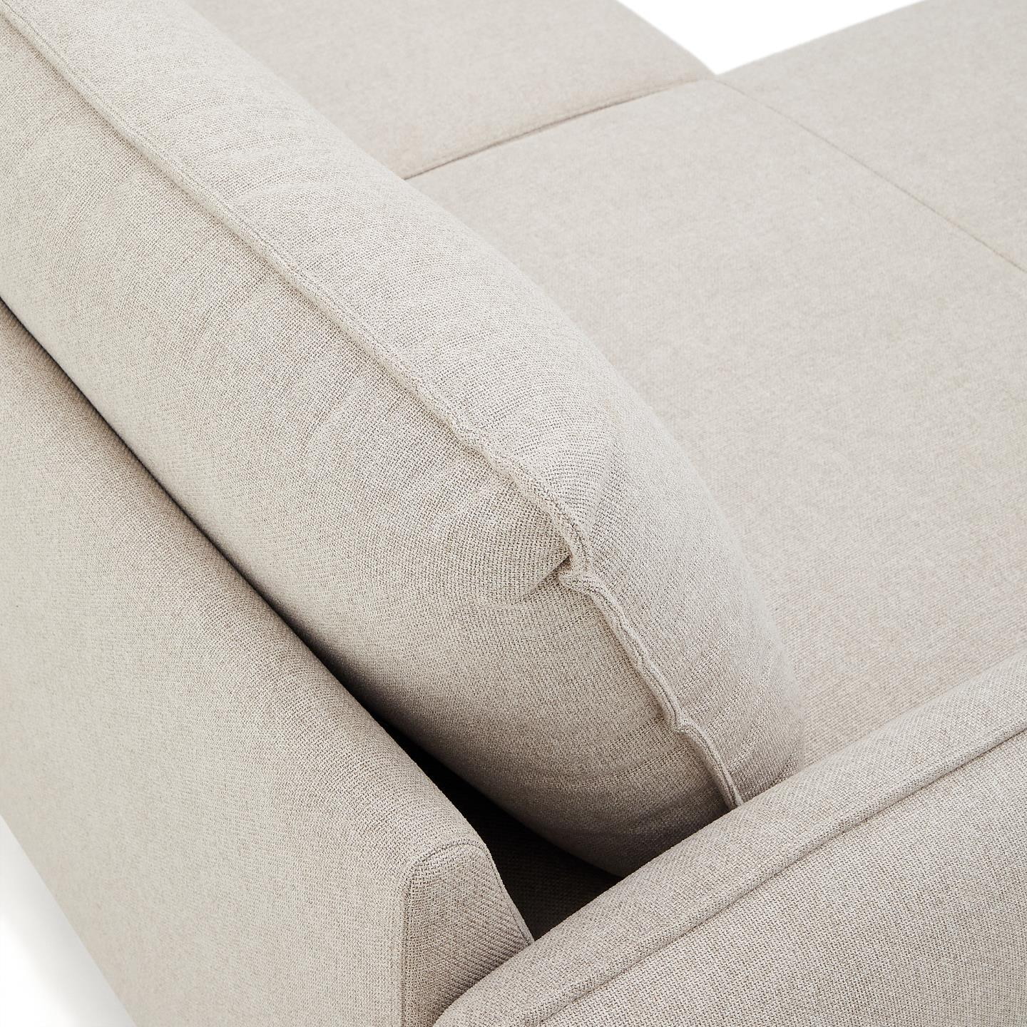 Kave Home 3-zits Loungebank 'Carlota' Links/Rechts, Structuurstof, kleur Beige