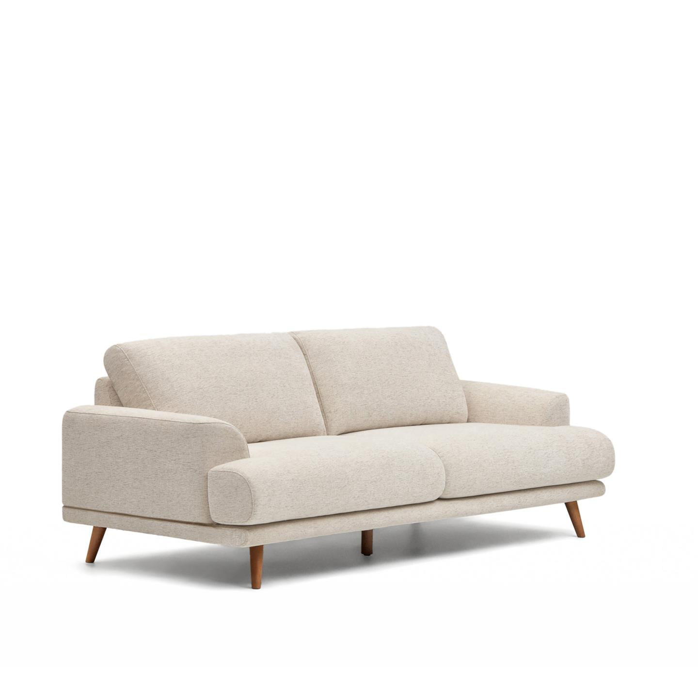 Kave Home 3-zits Bank 'Karin' 231cm, kleur Beige/Walnoot