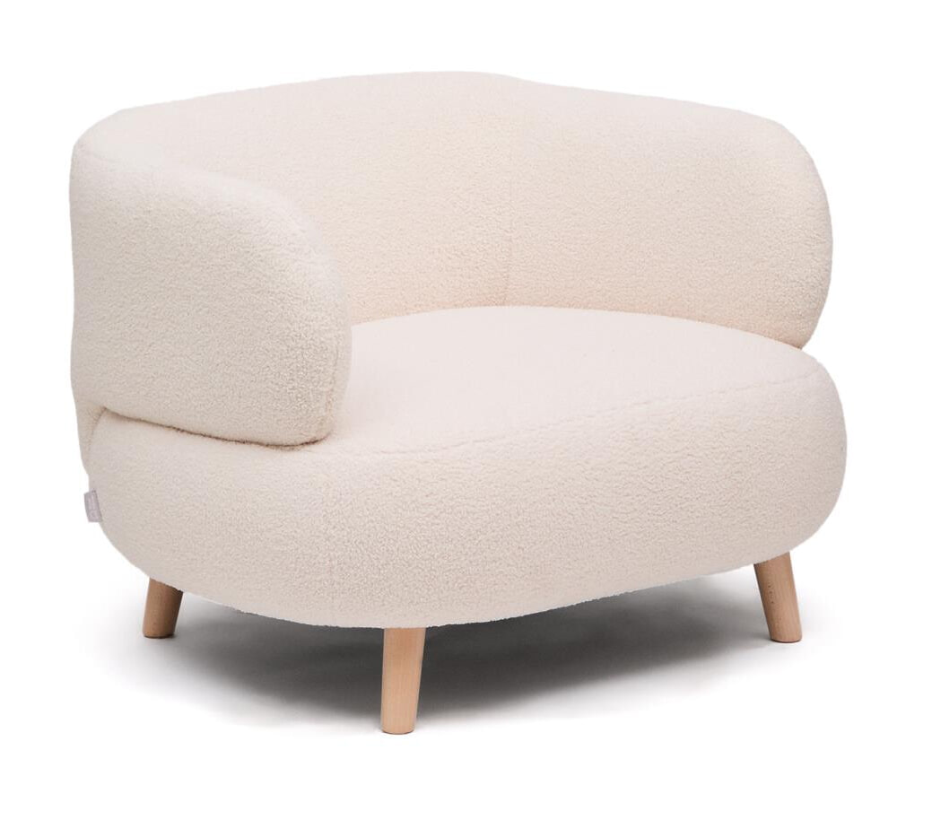 Kave Home Fauteuil 'Luisa' Bouclé, kleur Ecru