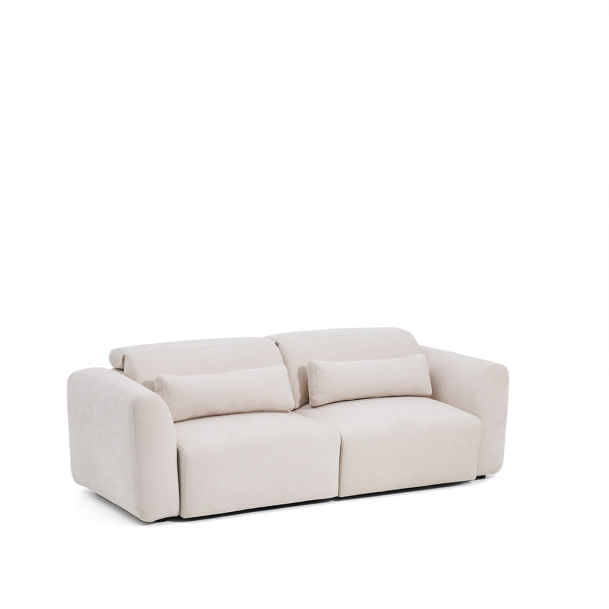 Kave Home Verstelbare 3-zits Bank Lares Chenille, 240cm - Beige