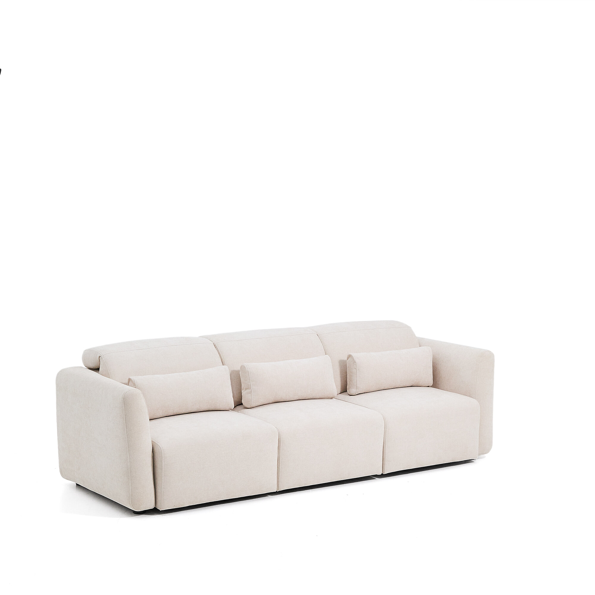 Kave Home Verstelbare 3-zits Bank Lares Chenille, 255cm - Beige