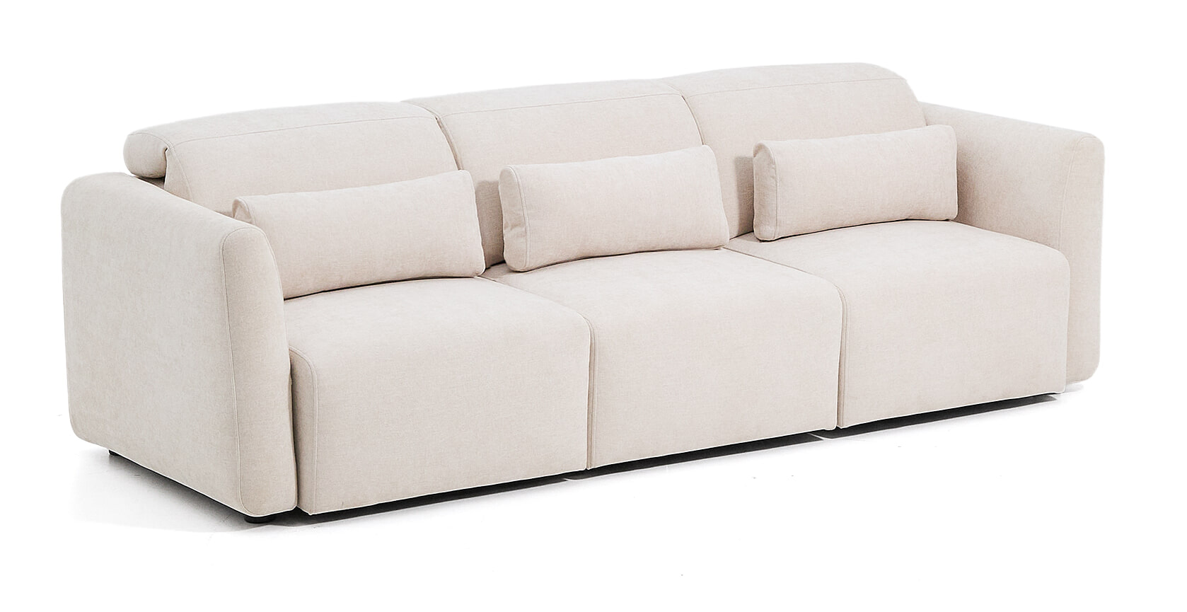 Kave Home Verstelbare 3-zits Bank 'Lares' Chenille, 255cm, kleur Beige