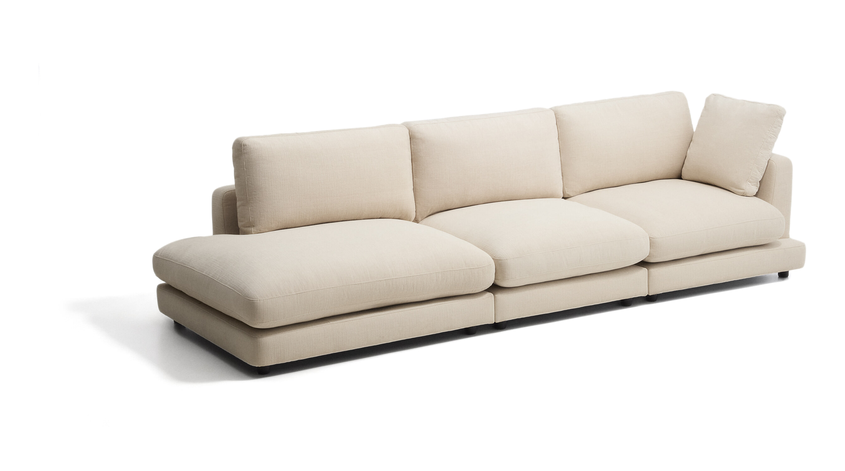 Kave Home 4-zits Bank Gala Eindmodule Links, 315cm, Chenille - Beige