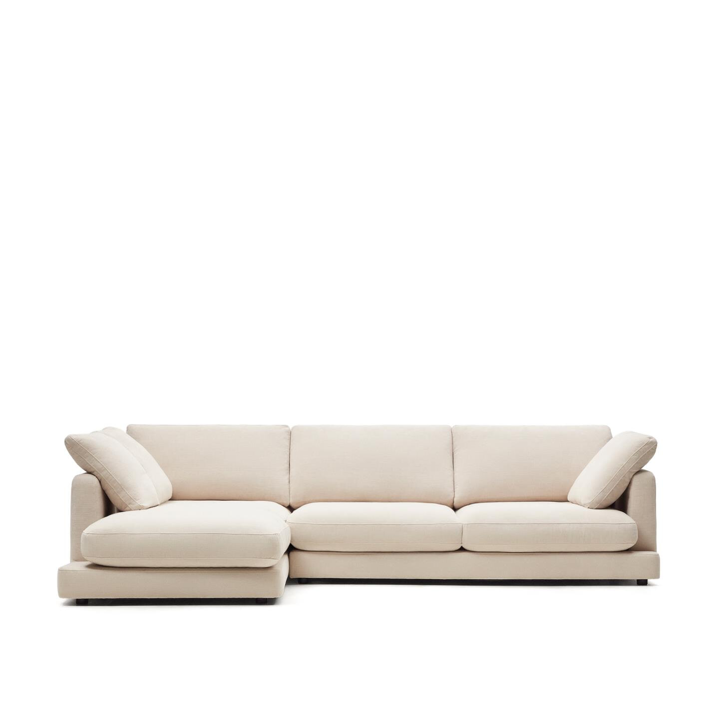 Kave Home 4-zits Loungebank 'Gala' Links, Chenille, kleur Beige