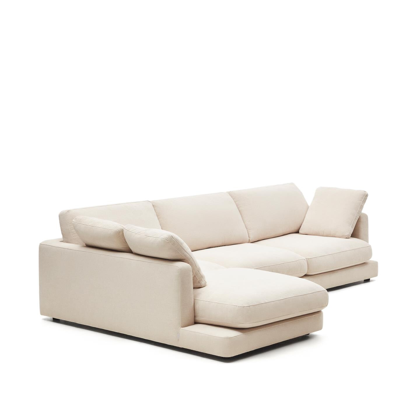 Kave Home 4-zits Loungebank 'Gala' Links, Chenille, kleur Beige
