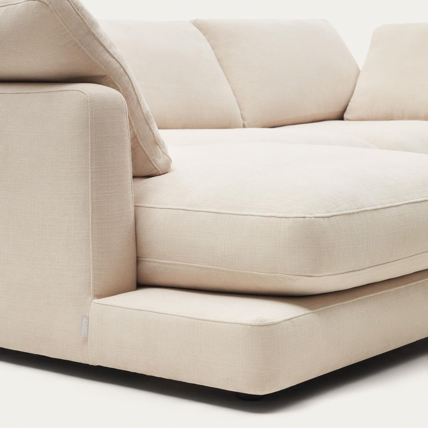 Kave Home 4-zits Loungebank 'Gala' Links, Chenille, kleur Beige