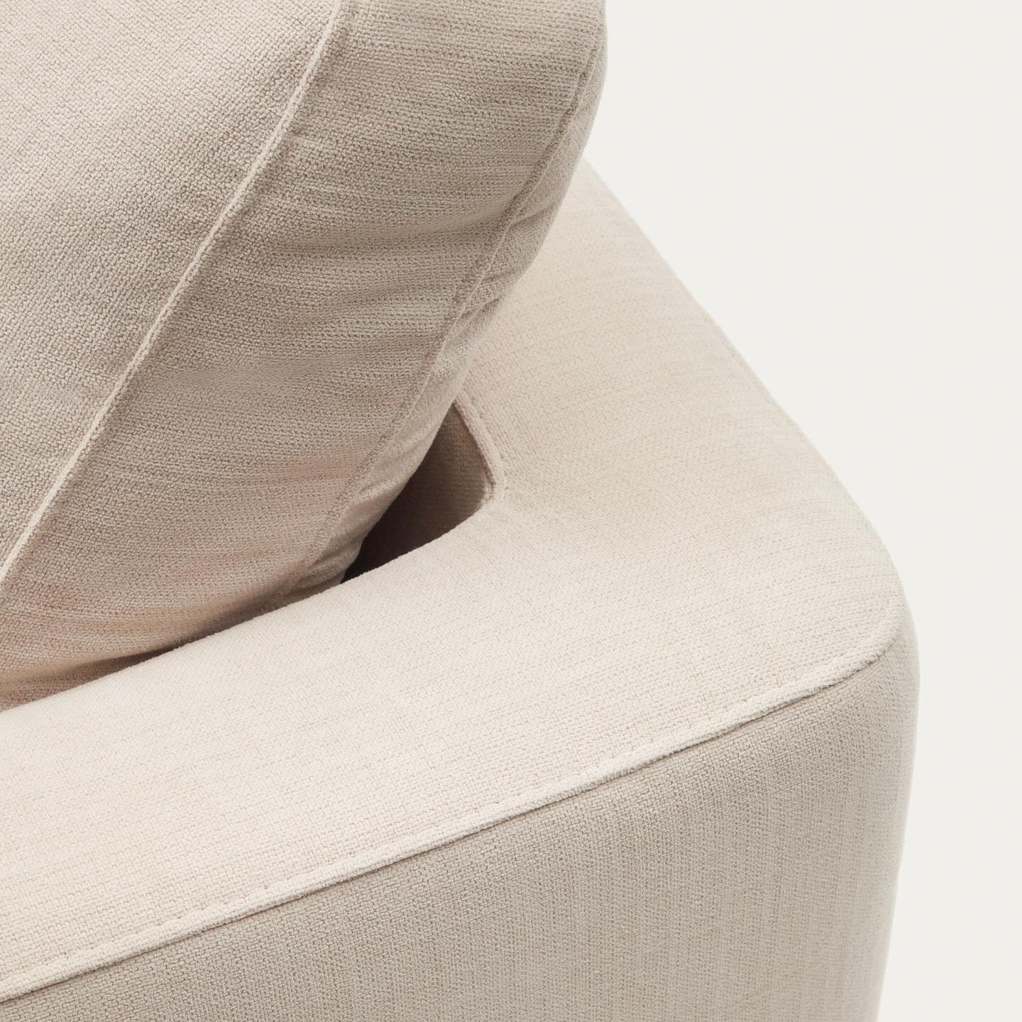 Kave Home 4-zits Loungebank 'Gala' Links, Chenille, kleur Beige
