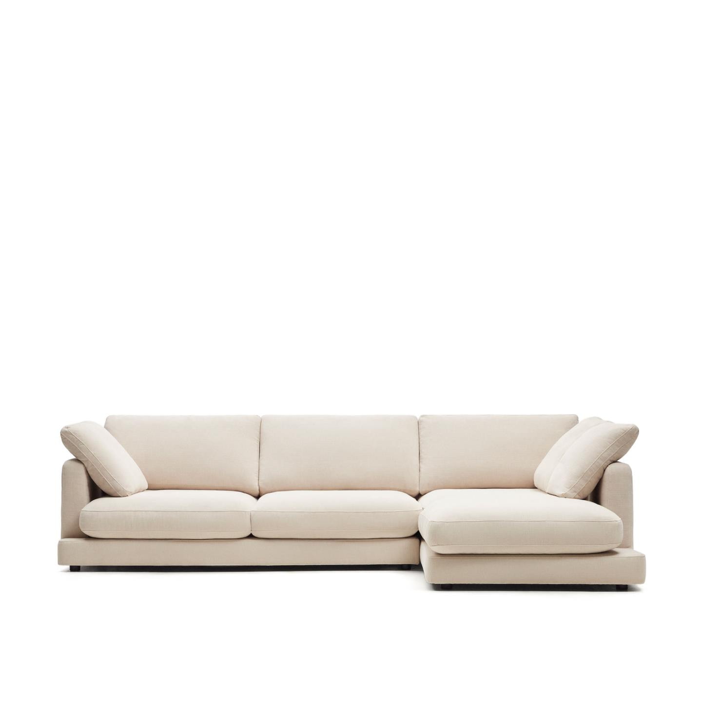 Kave Home 4-zits Loungebank 'Gala' Rechts, Chenille, kleur Beige