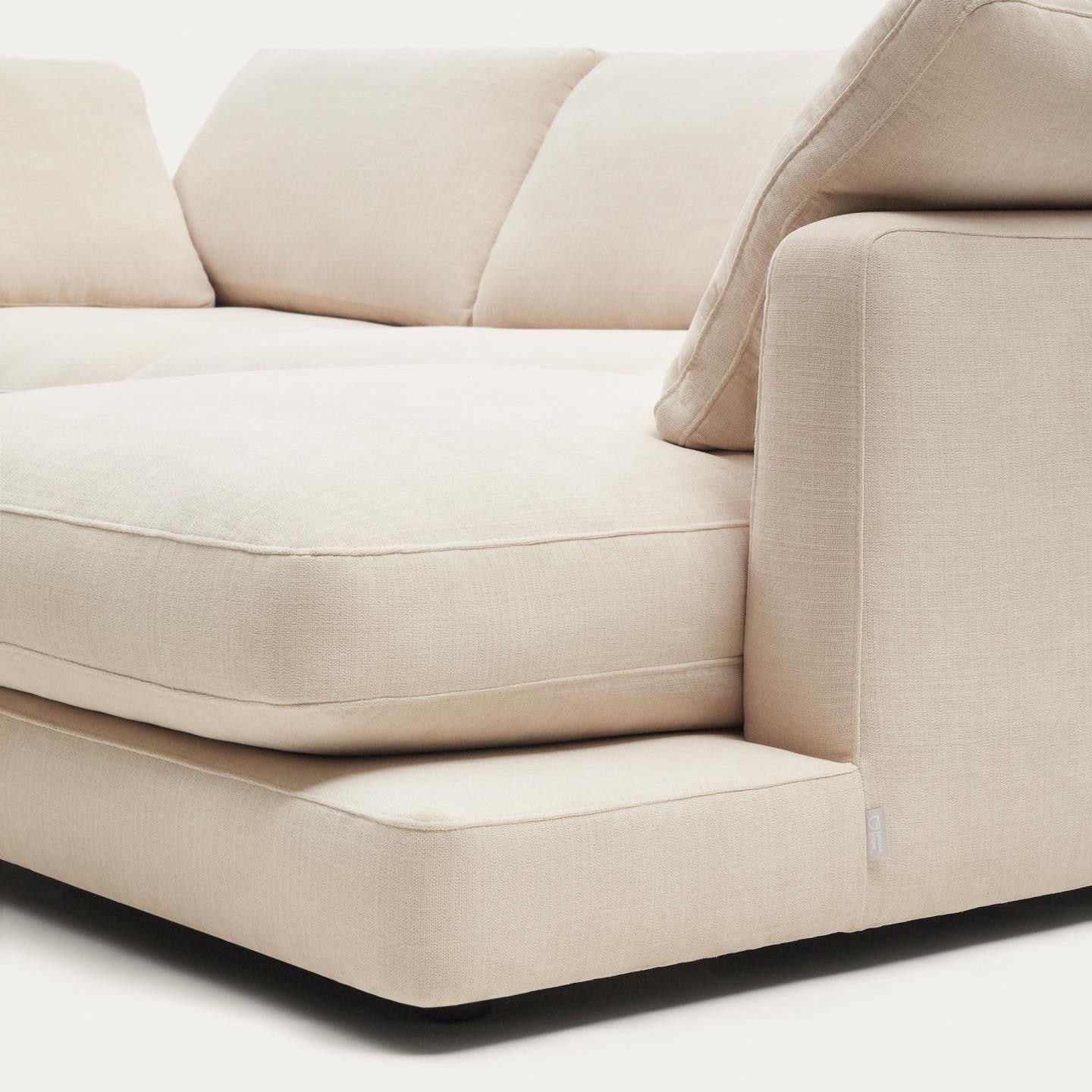 Kave Home 4-zits Loungebank 'Gala' Rechts, Chenille, kleur Beige
