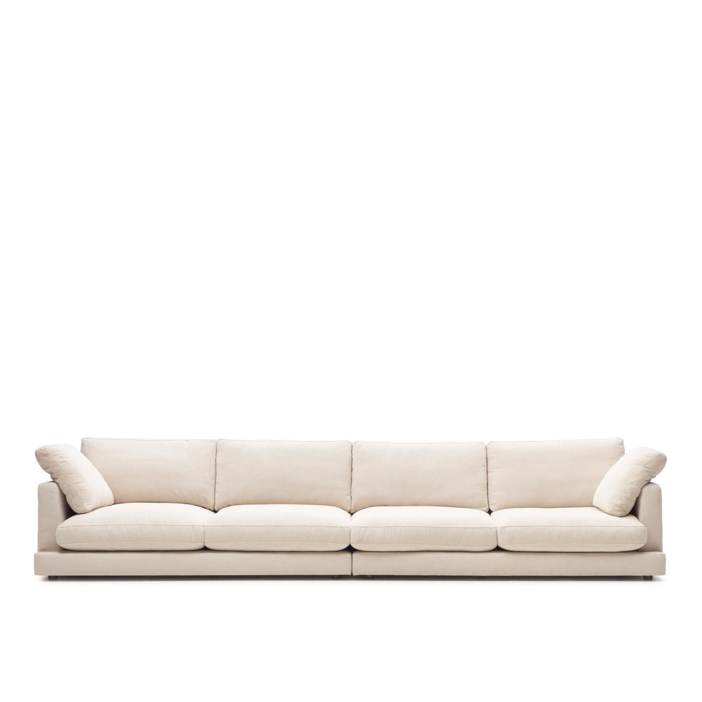Kave Home 6-zits Bank 'Gala' Chenille 390cm, kleur Beige