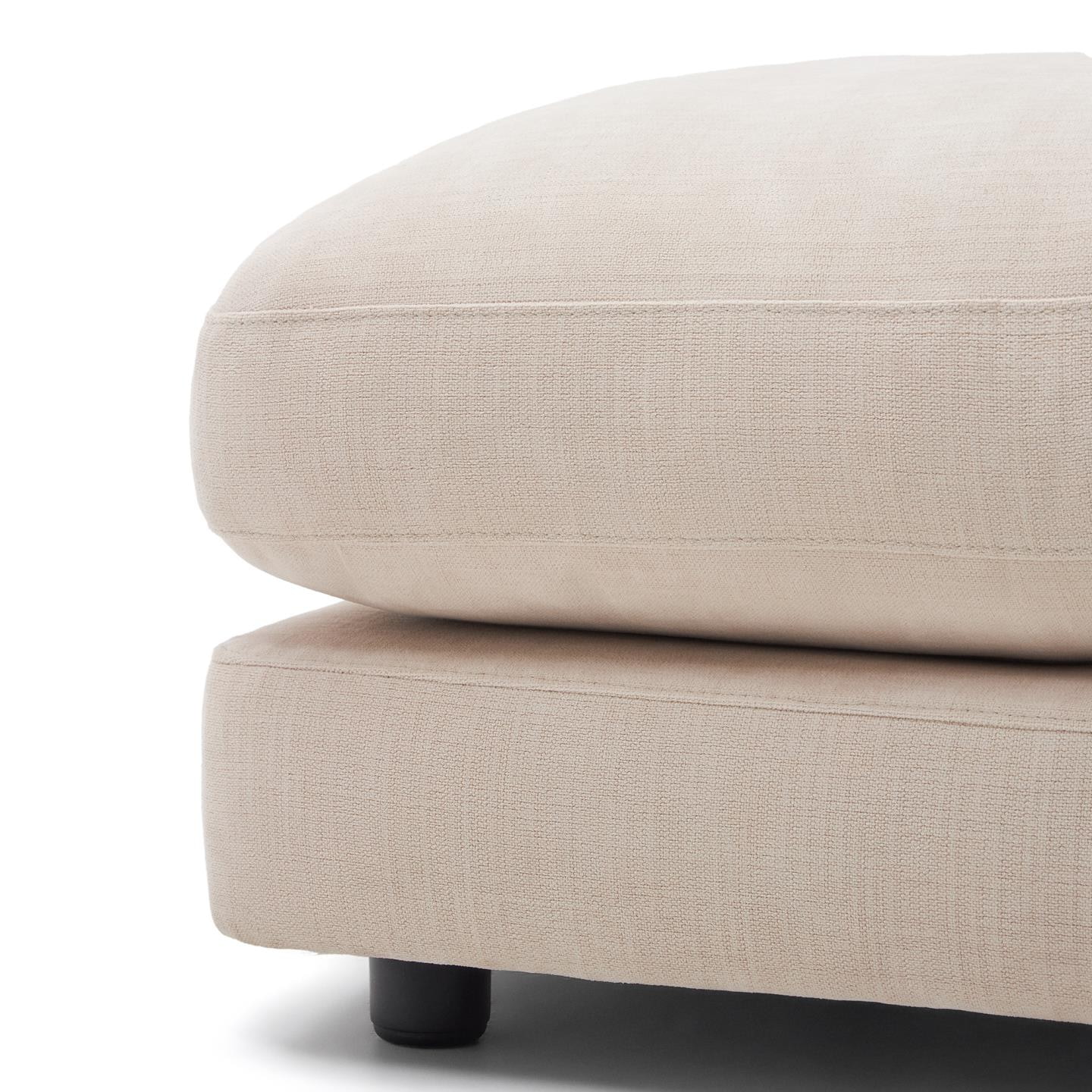 Kave Home Hocker 'Gala' Chenille, 90 x 90cm, kleur Beige