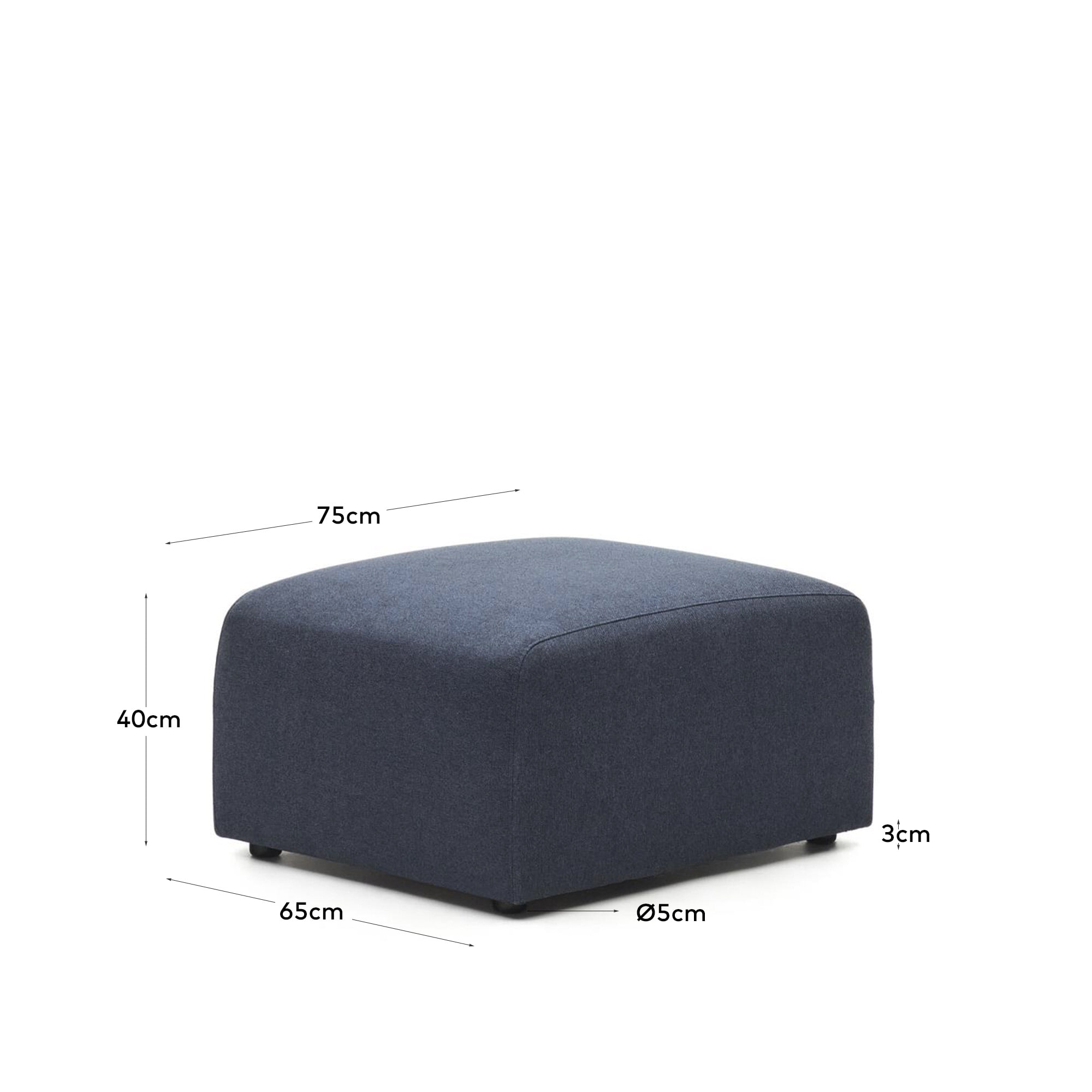 Kave Home Hocker 'Neom' 75cm, kleur Donkerblauw