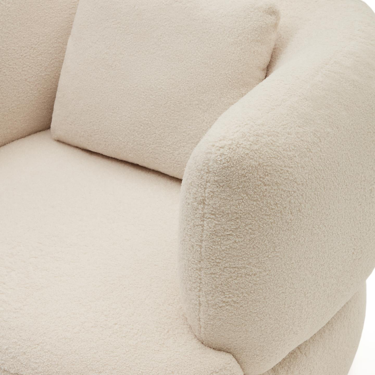 Kave Home Draaifauteuil 'Martina' Bouclé, kleur Wit