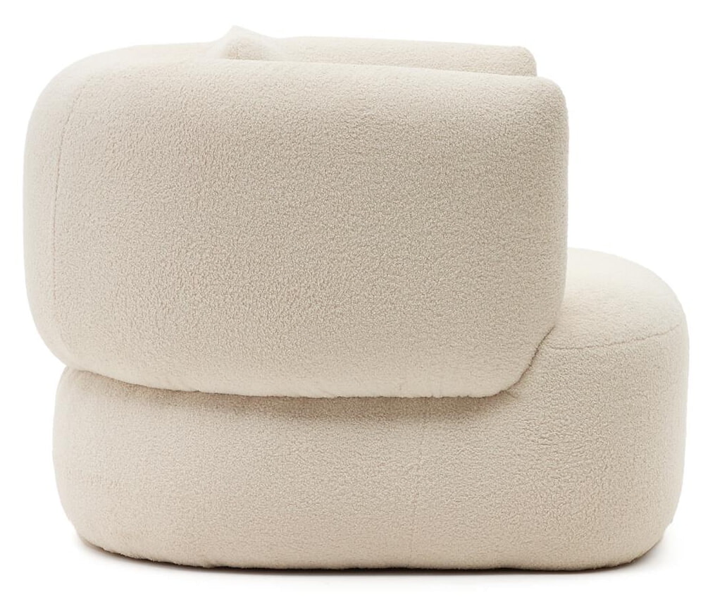Kave Home Draaifauteuil 'Martina' Bouclé, kleur Wit