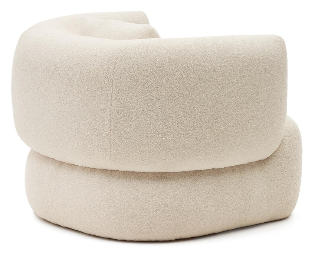 Kave Home Draaifauteuil 'Martina' Bouclé, kleur Wit