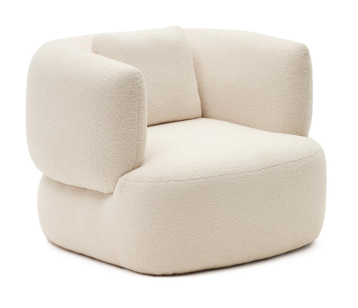 Kave Home Draaifauteuil 'Martina' Bouclé, kleur Wit