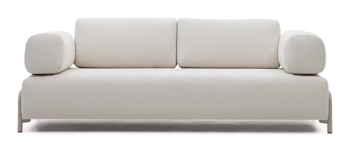 Kave Home 3-zits Bank 'Compo' Chenille, Met armleuning, kleur Beige