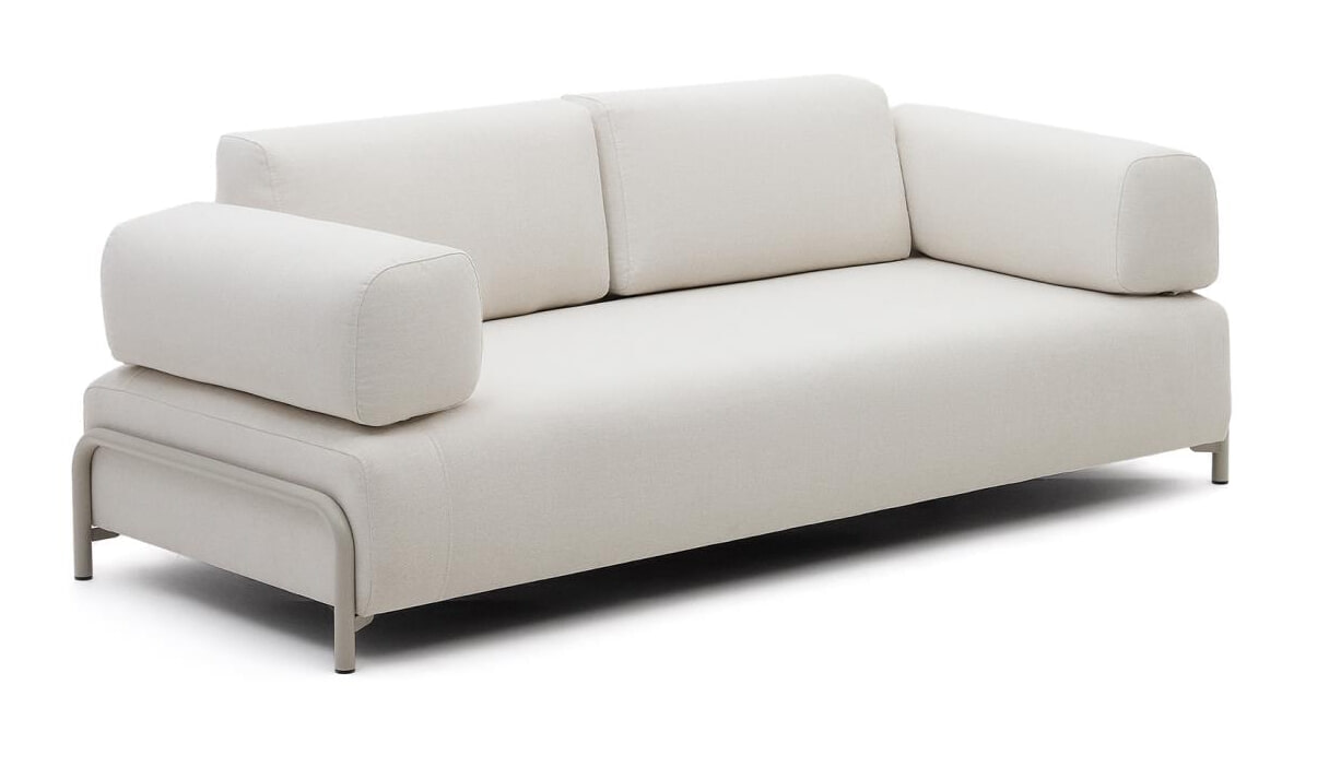 Kave Home 3-zits Bank 'Compo' Chenille, Met armleuning, kleur Beige