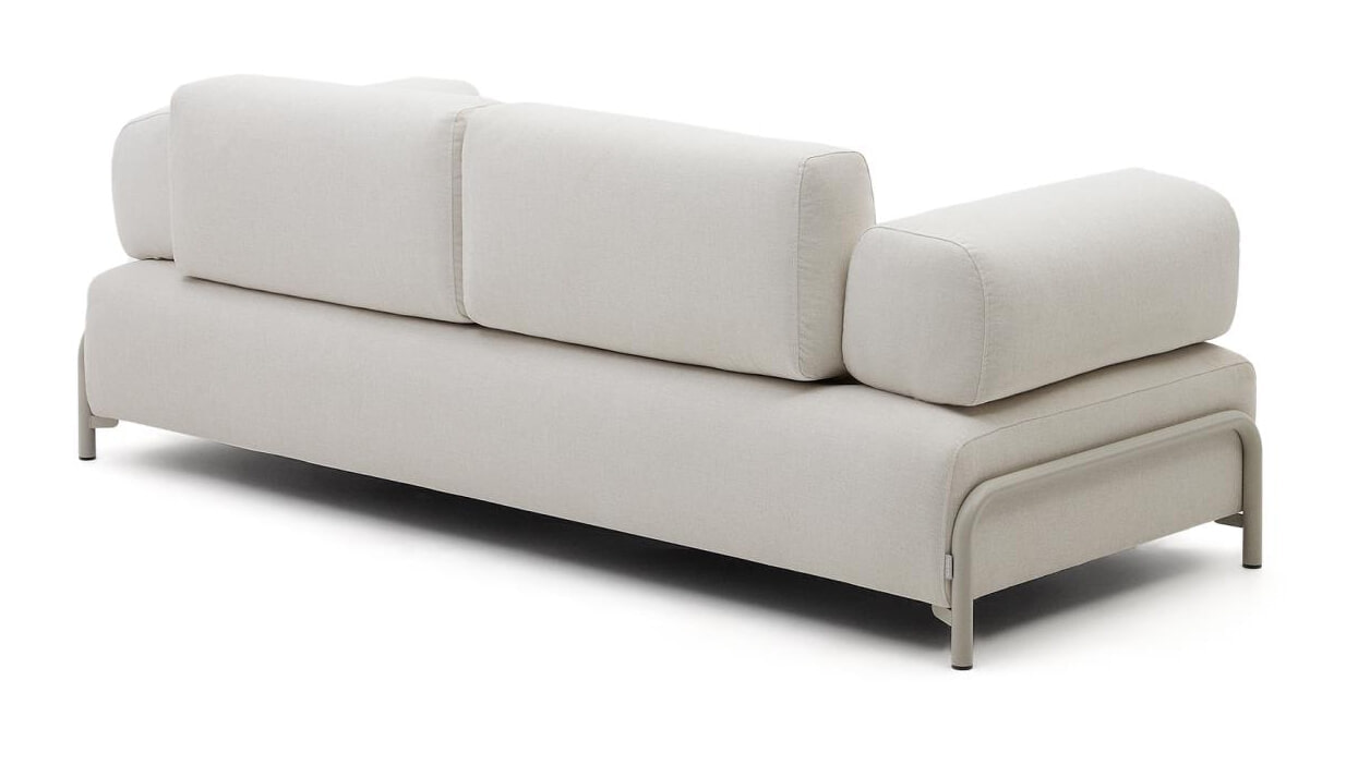 Kave Home 3-zits Bank 'Compo' Chenille, Met armleuning, kleur Beige