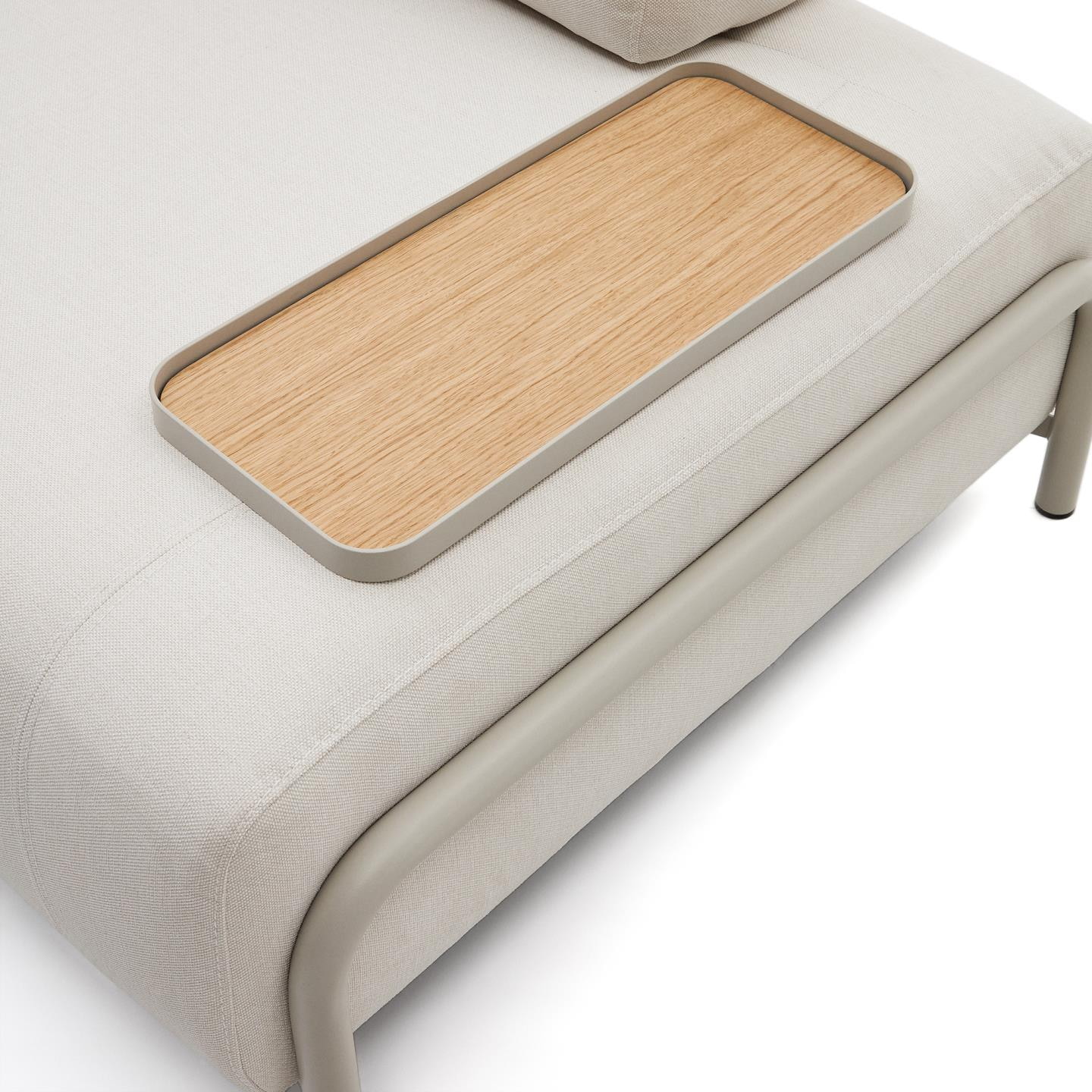 Kave Home 3-zits Bank 'Compo' Met blad links, Chenille, kleur Beige