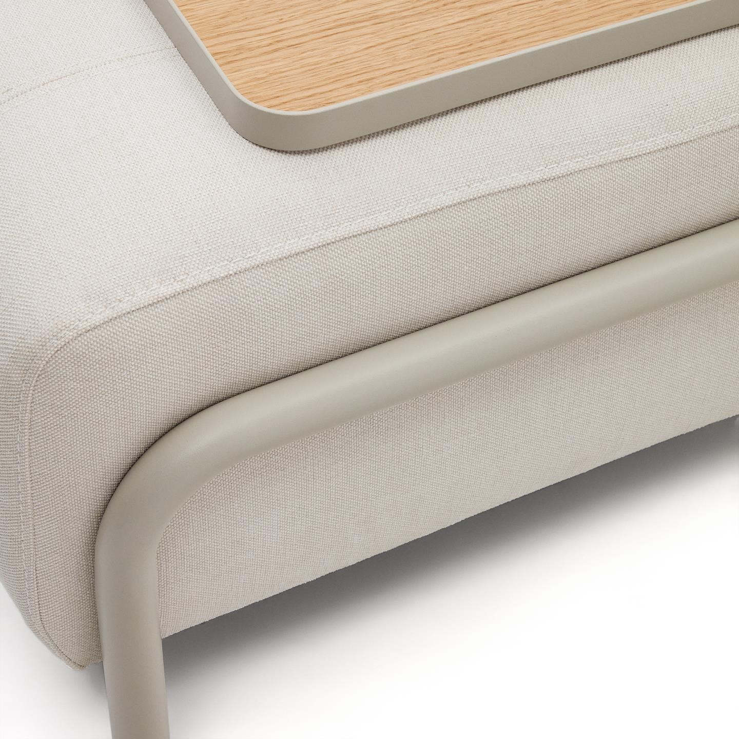 Kave Home 3-zits Bank 'Compo' Met blad links, Chenille, kleur Beige