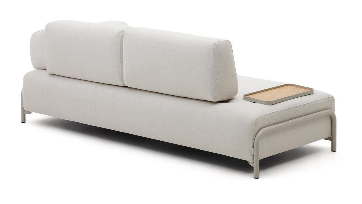 Kave Home 3-zits Bank 'Compo' Met blad links, Chenille, kleur Beige