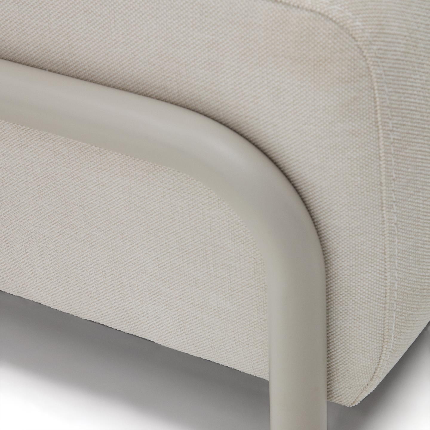 Kave Home 3-zits Bank 'Compo' Met bijzettafel, Chenille, kleur Naturel