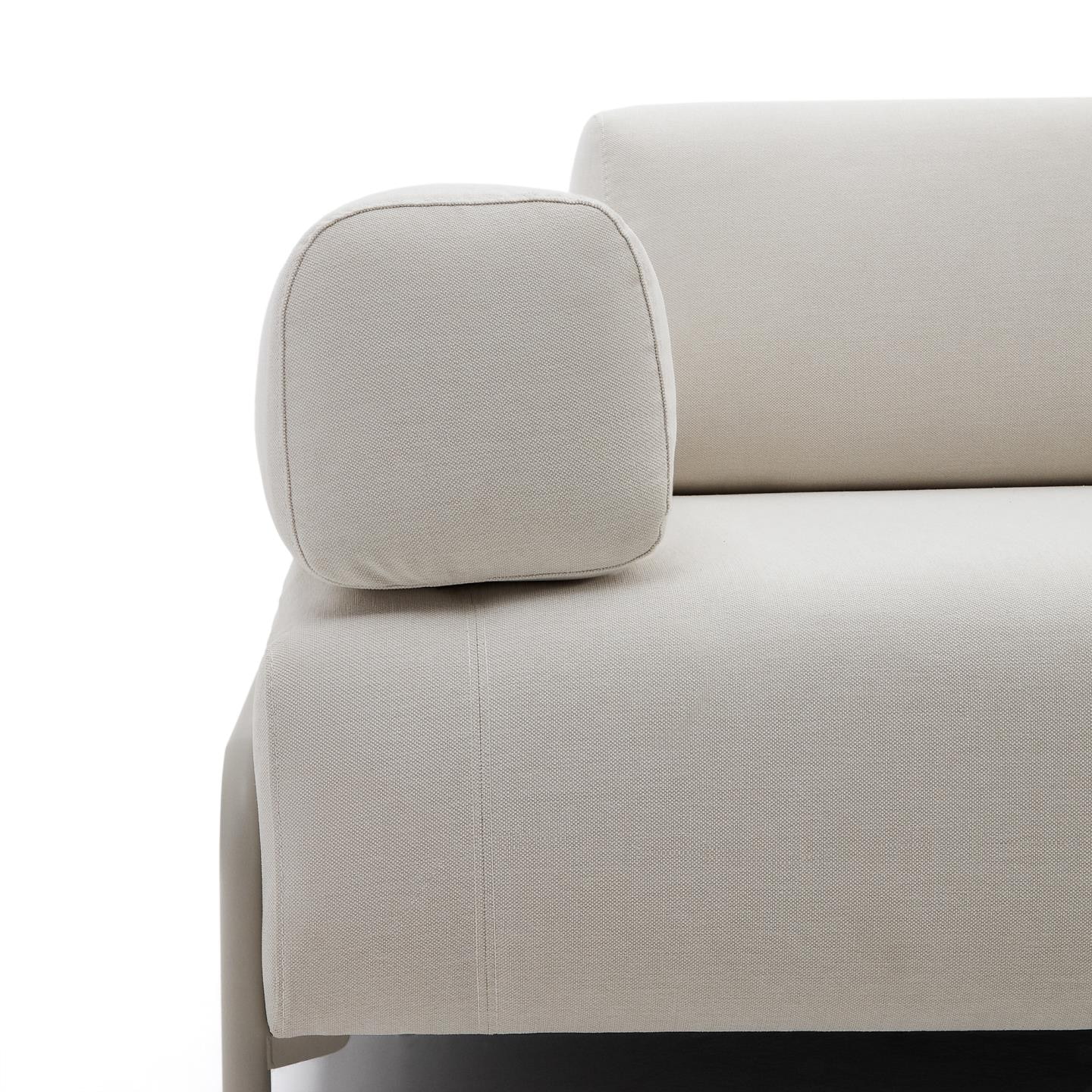 Kave Home 3-zits Bank 'Compo' Met bijzettafel, Chenille, kleur Naturel