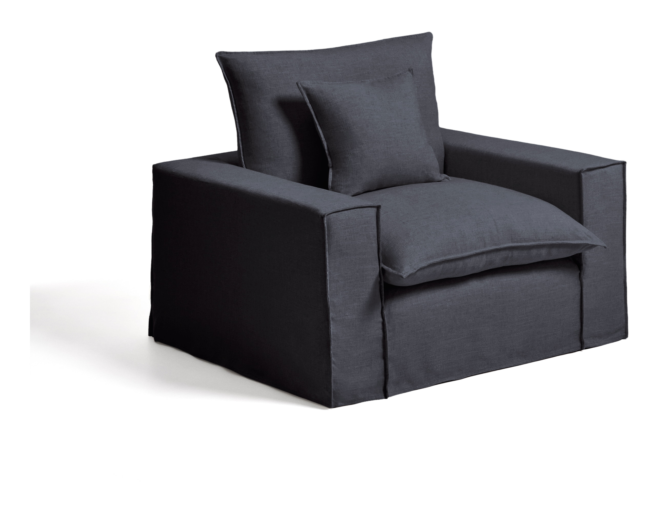 Kave Home Fauteuil Anarela 130cm, Linnen - Donkergrijs