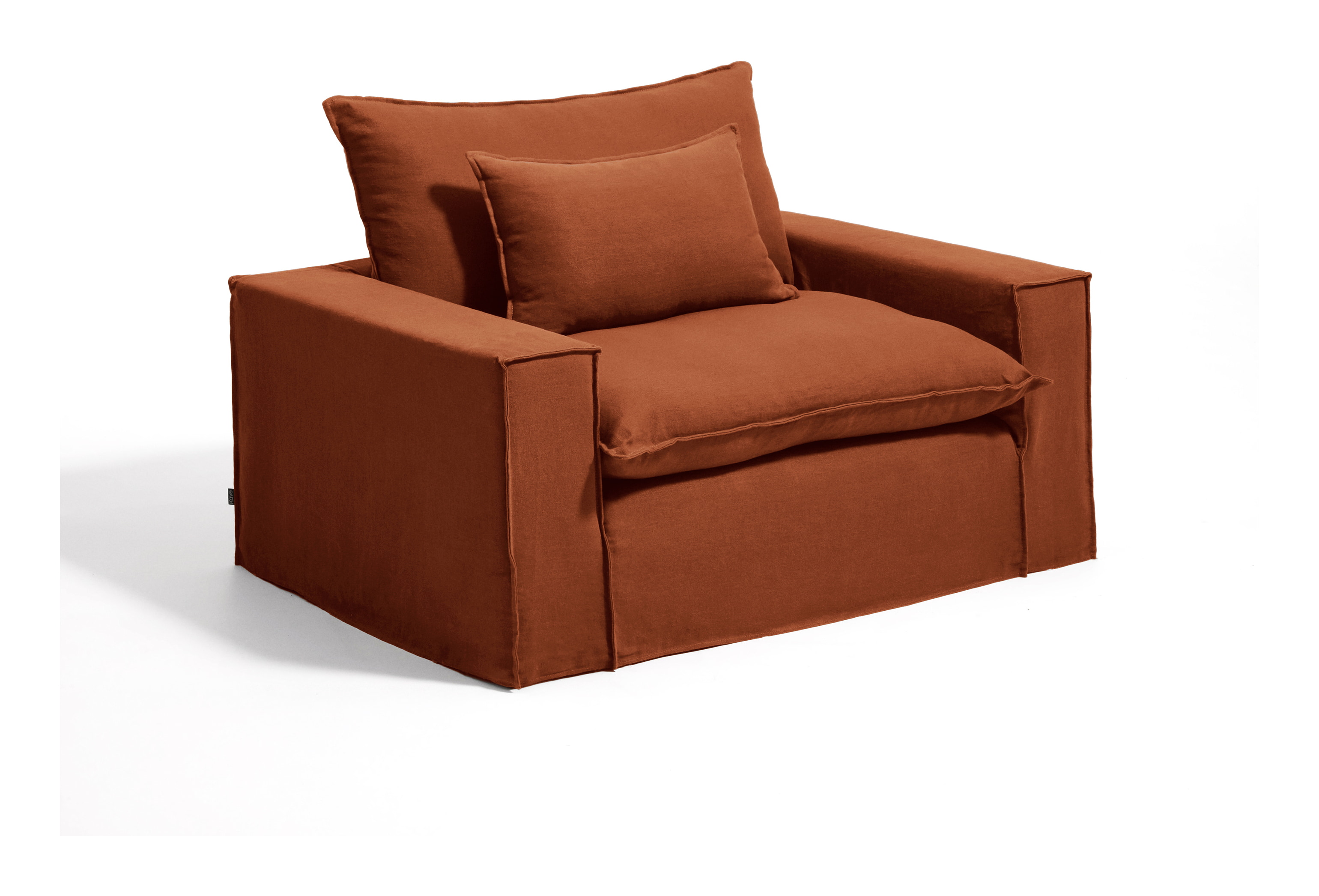 Kave Home Fauteuil Anarela Linnen, 150cm - Terracotta