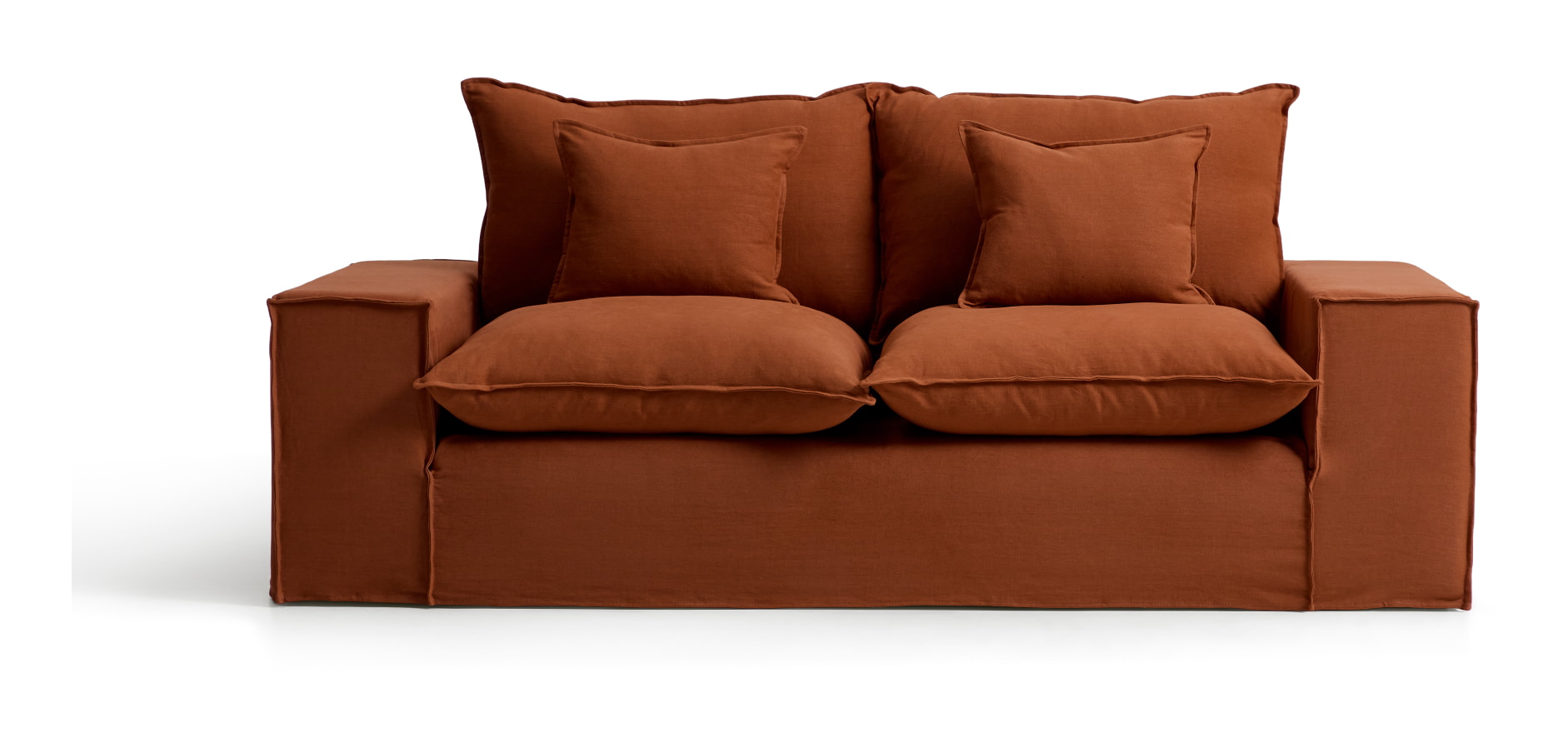 Kave Home 2-zits Bank Anarela 240cm, Linnen - Terracotta