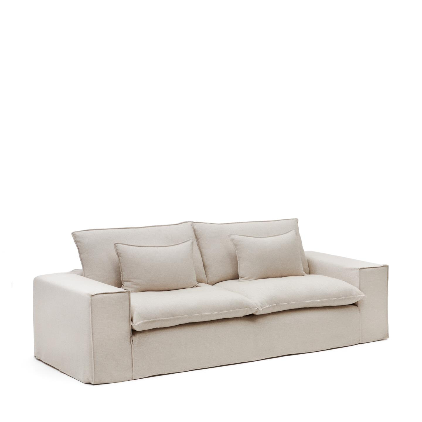 Kave Home 3-zits Bank 'Anarela' Linnen, 280cm, kleur Beige