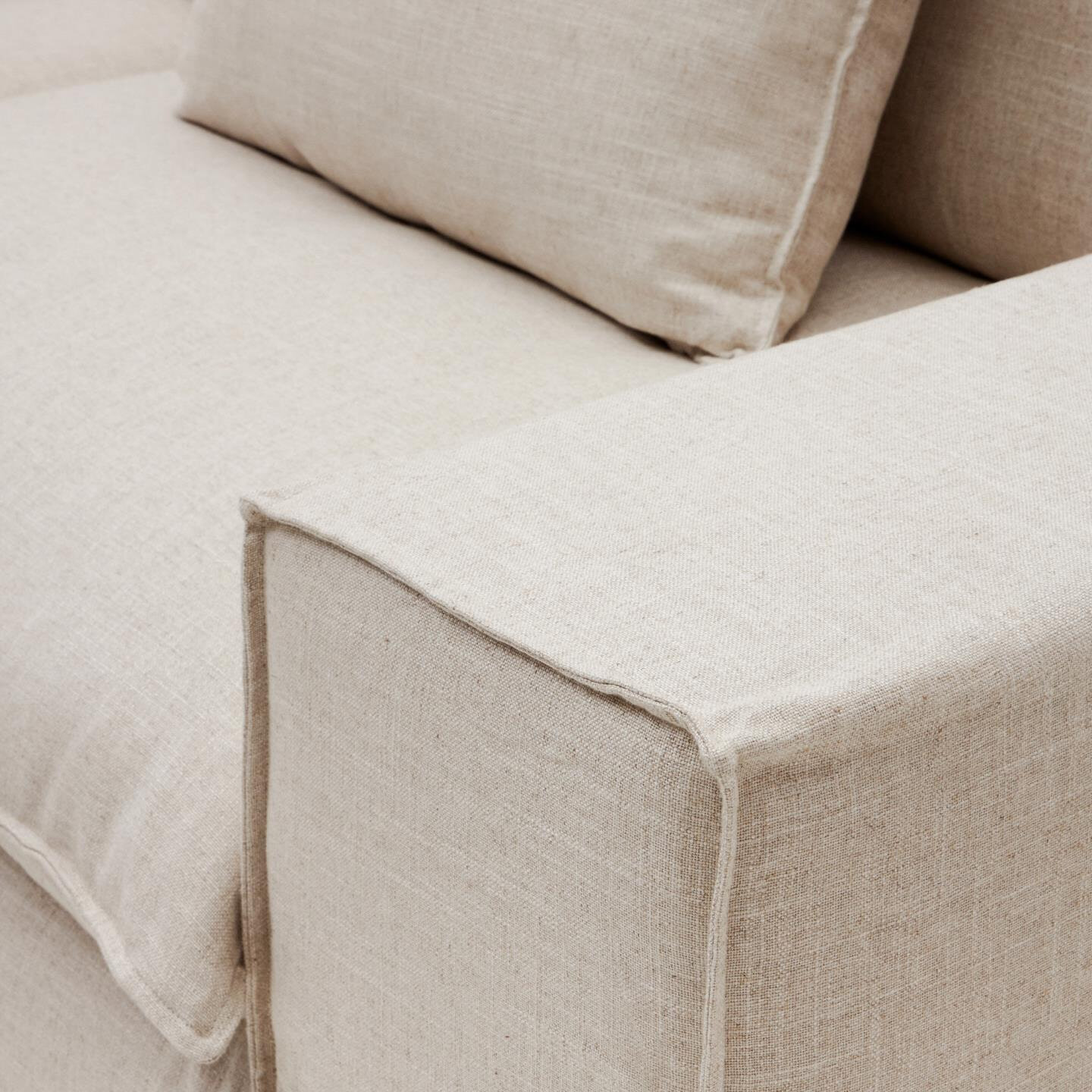 Kave Home 3-zits Bank 'Anarela' Linnen, 280cm, kleur Beige