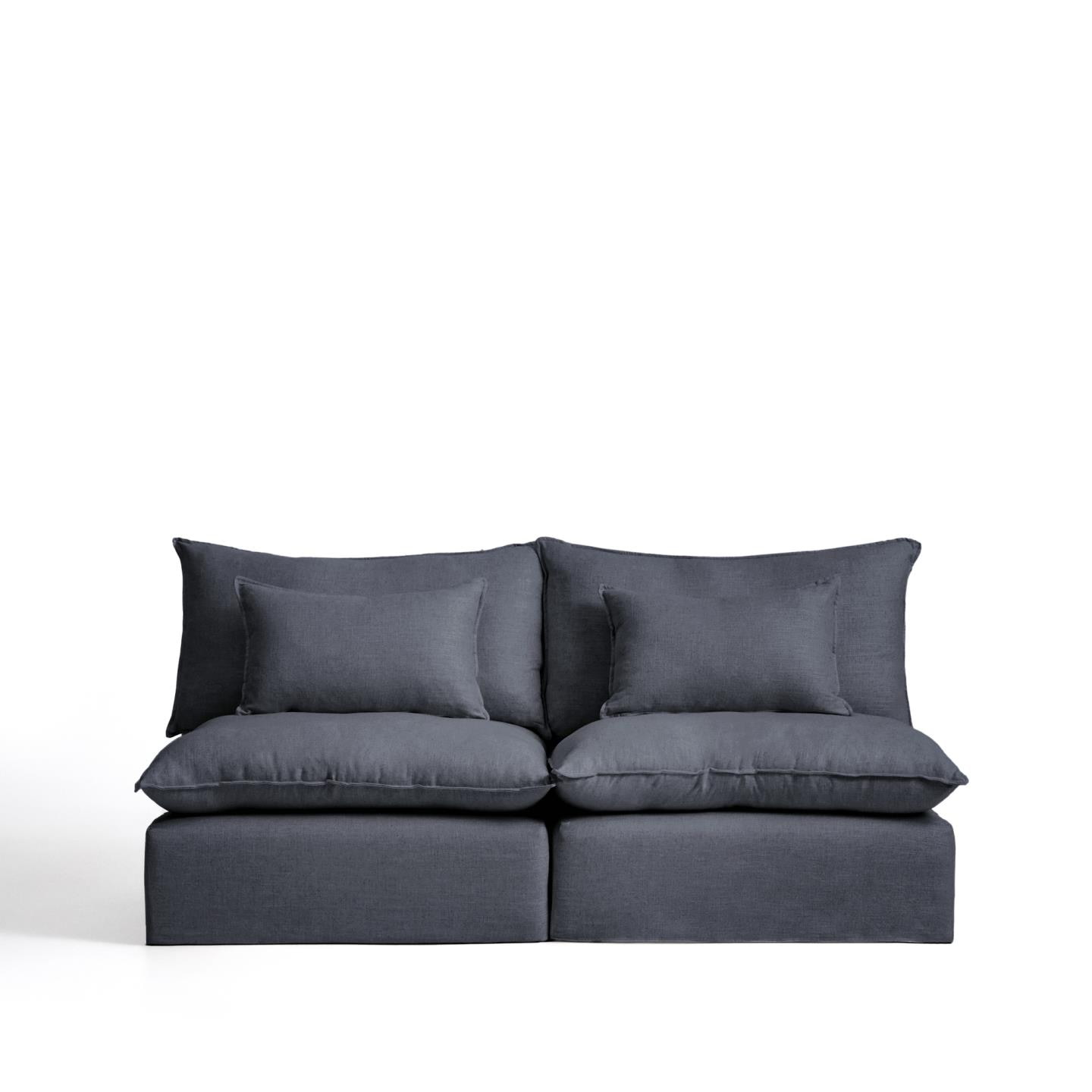 Kave Home Modulaire 3-zits Bank Anarela Linnen, 220cm - Donkergrijs