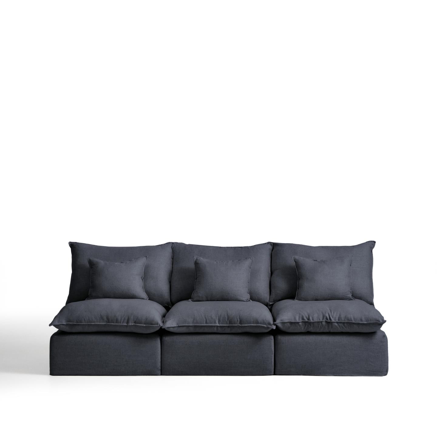 Kave Home Modulaire 3-zits Bank Anarela Linnen, 270cm - Donkergrijs