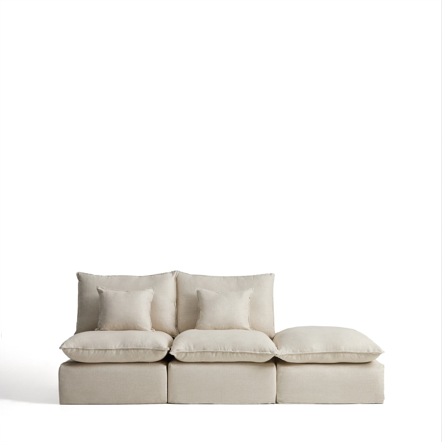 Kave Home Modulaire 3-zits Bank 'Anarela' Met eindstuk, 270cm, kleur Beige