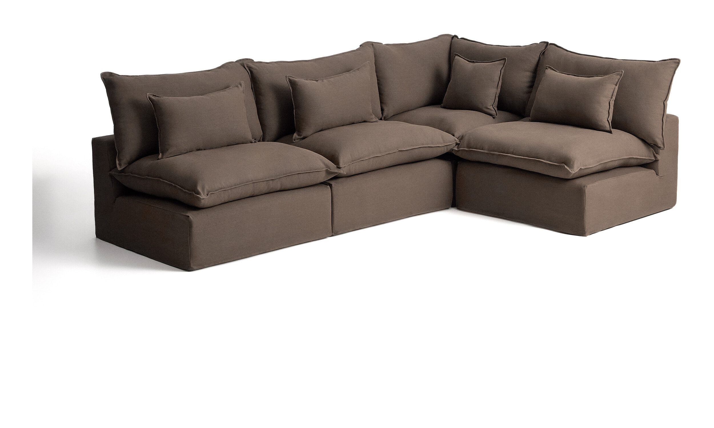 Kave Home 6-zits Hoekbank Anarela 327cm, Linnen - Taupe