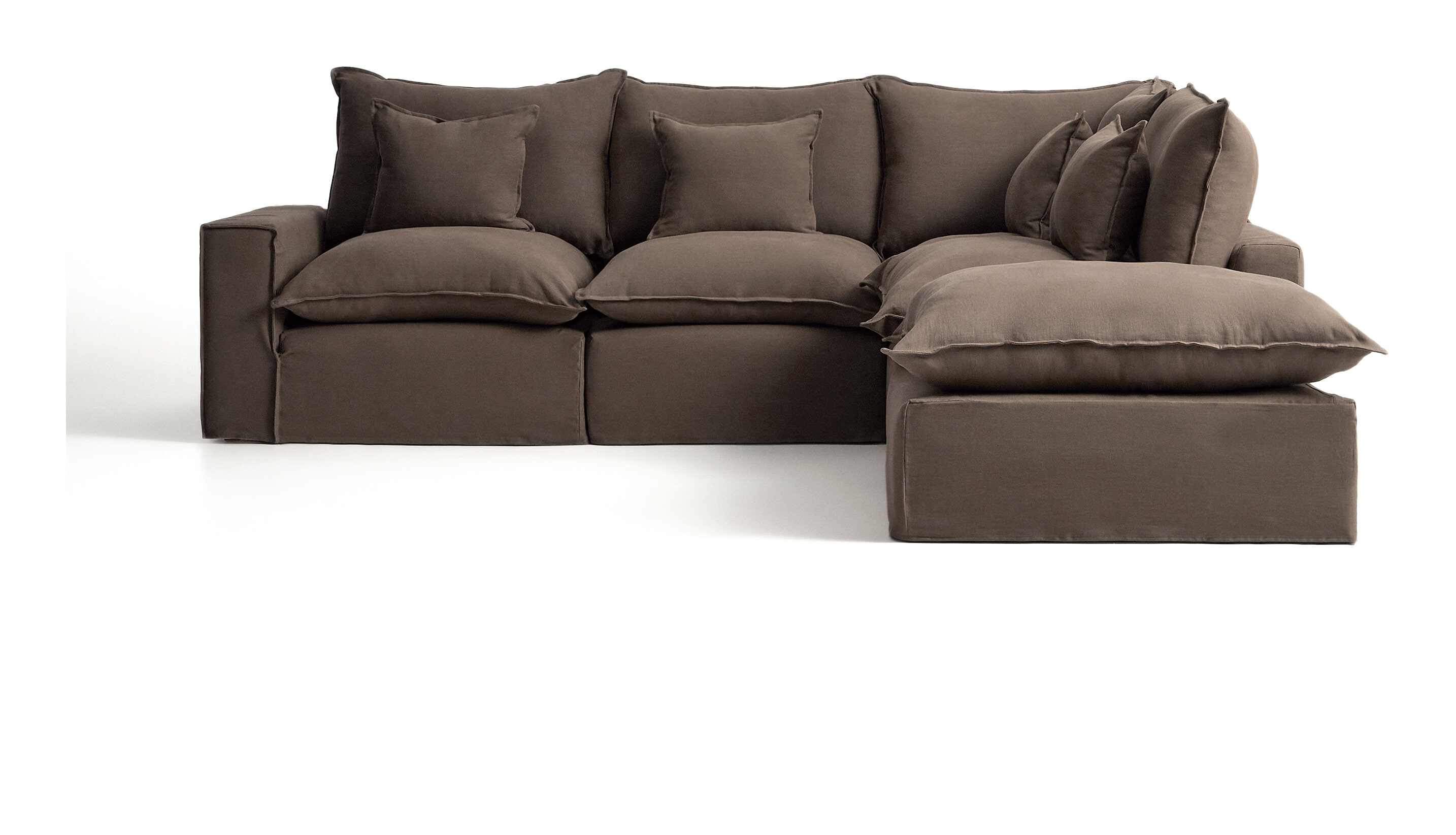 Kave Home 4-zits Hoekbank Anarela 307cm, Linnen - Taupe