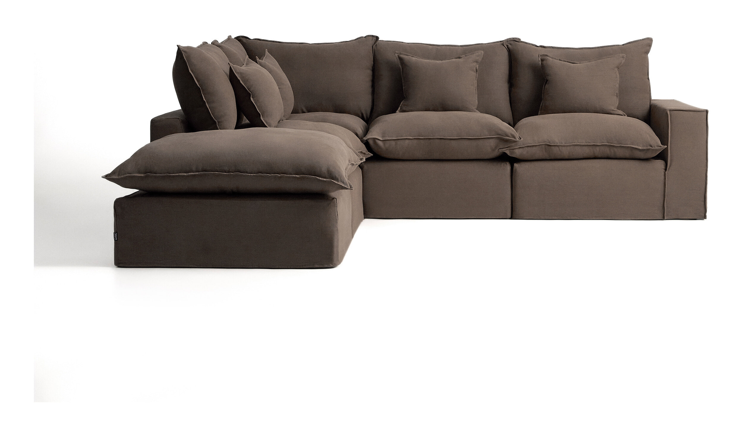 Kave Home 4-zits Hoekbank Anarela 287cm, Linnen - Taupe