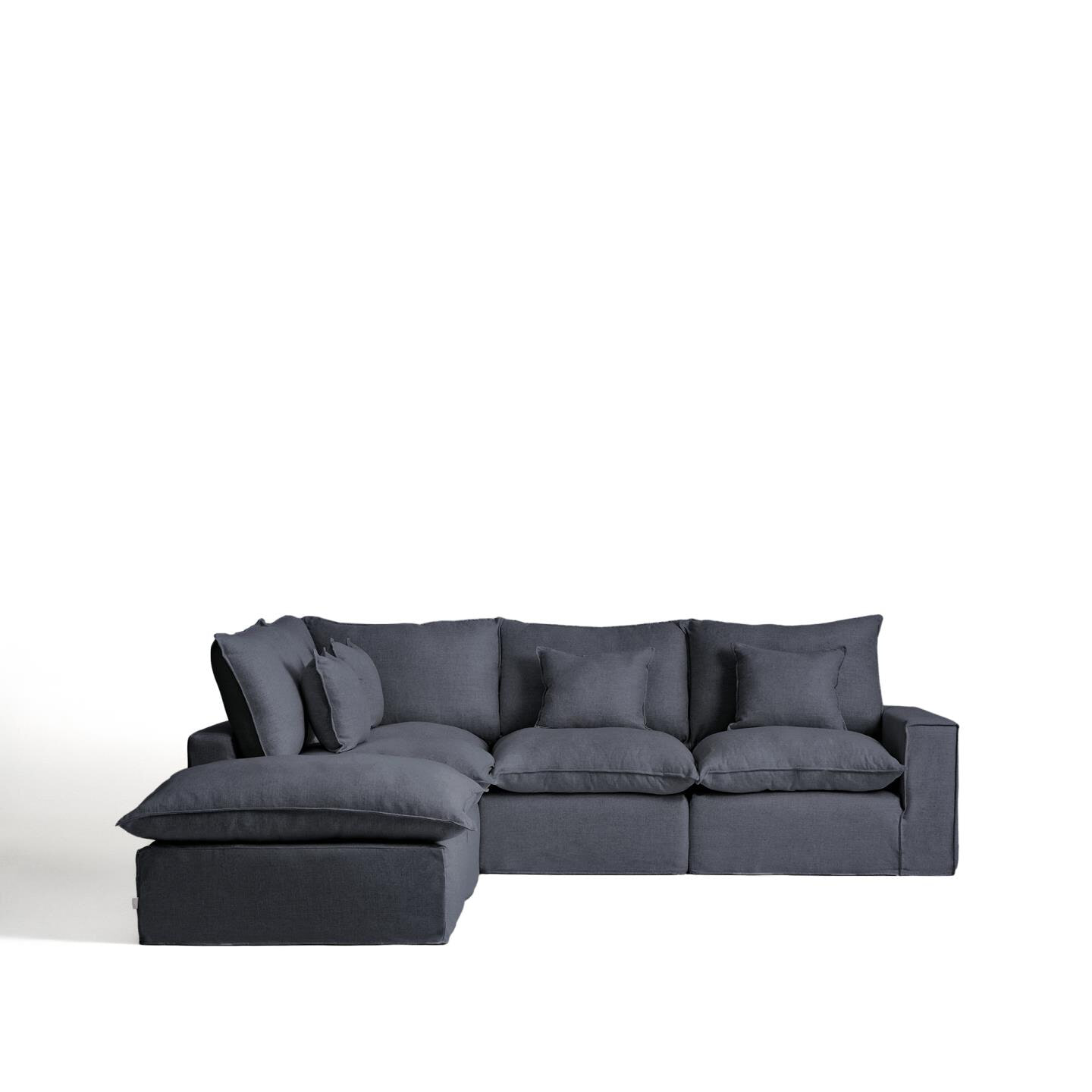 Kave Home 4-zits Bank 'Anarela' Links, 307cm, kleur Donkergrijs