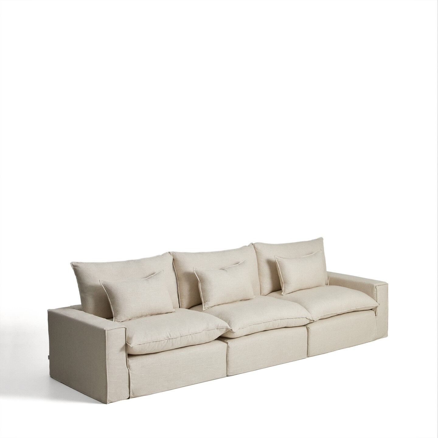 Kave Home 5-zits Bank 'Anarela' Linnen, 370cm, kleur Beige