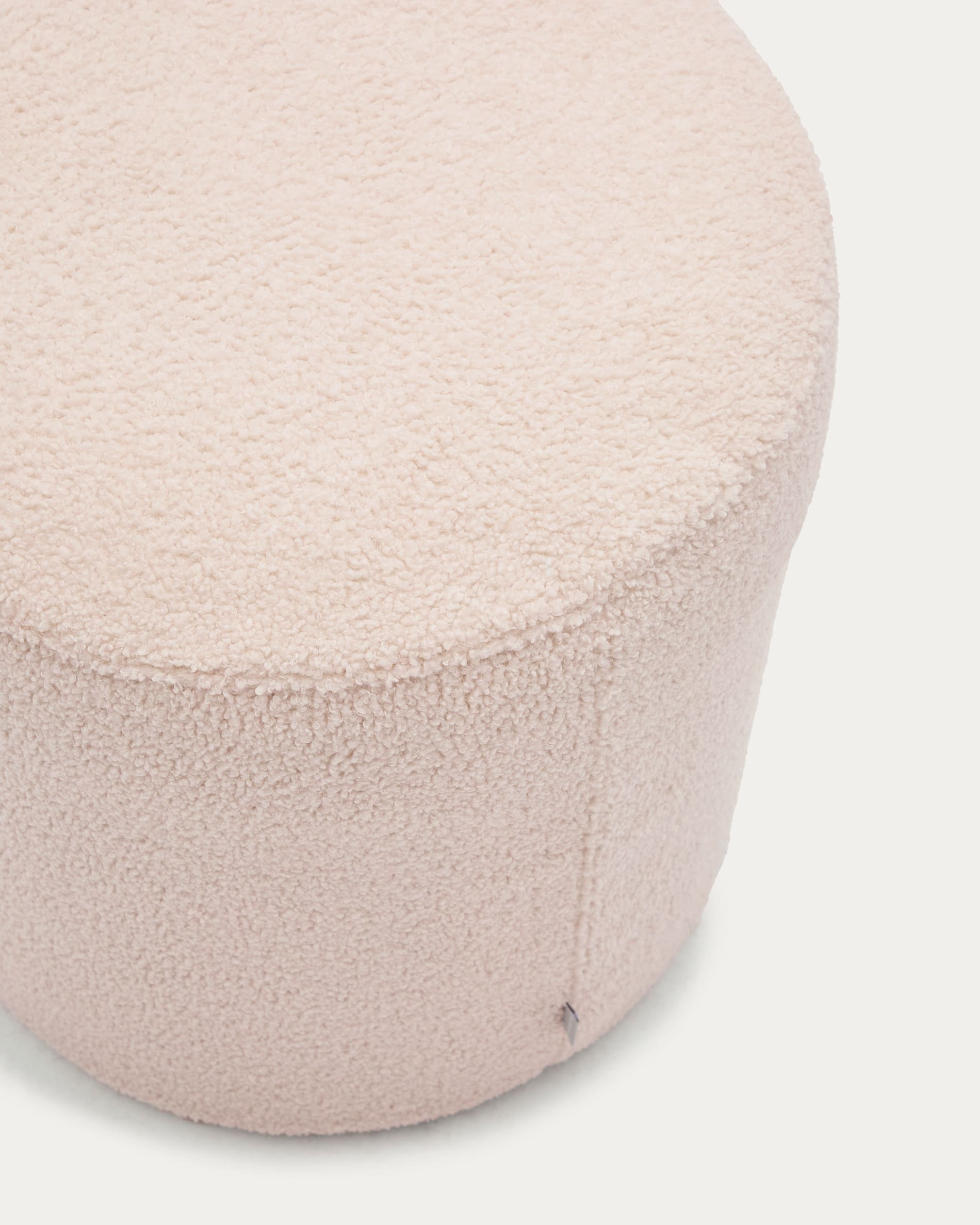 Kave Home Poef 'Kaeli' Bouclé, 43cm, kleur Roze