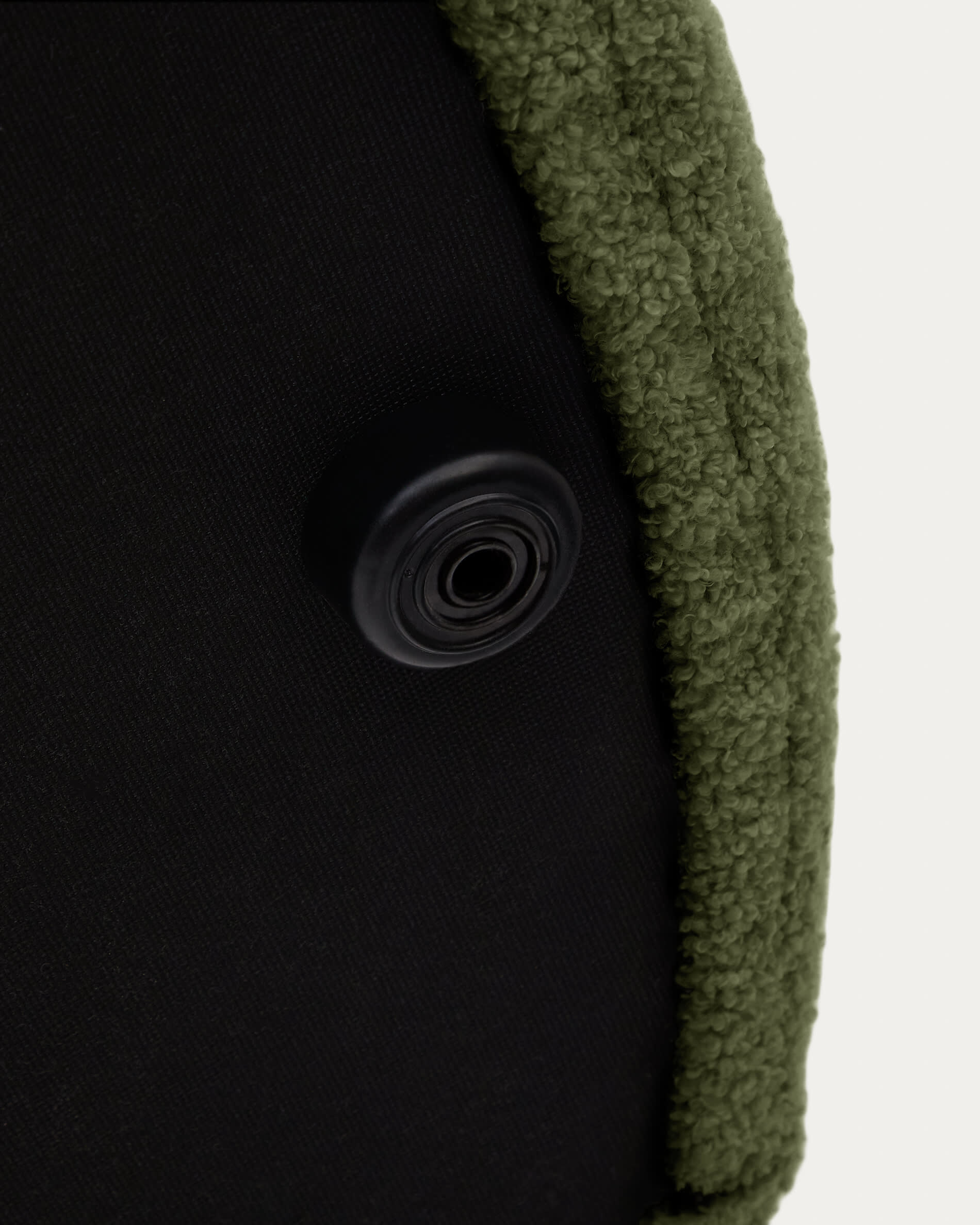 Kave Home Poef 'Kaeli' Bouclé, 60cm, kleur Donkergroen