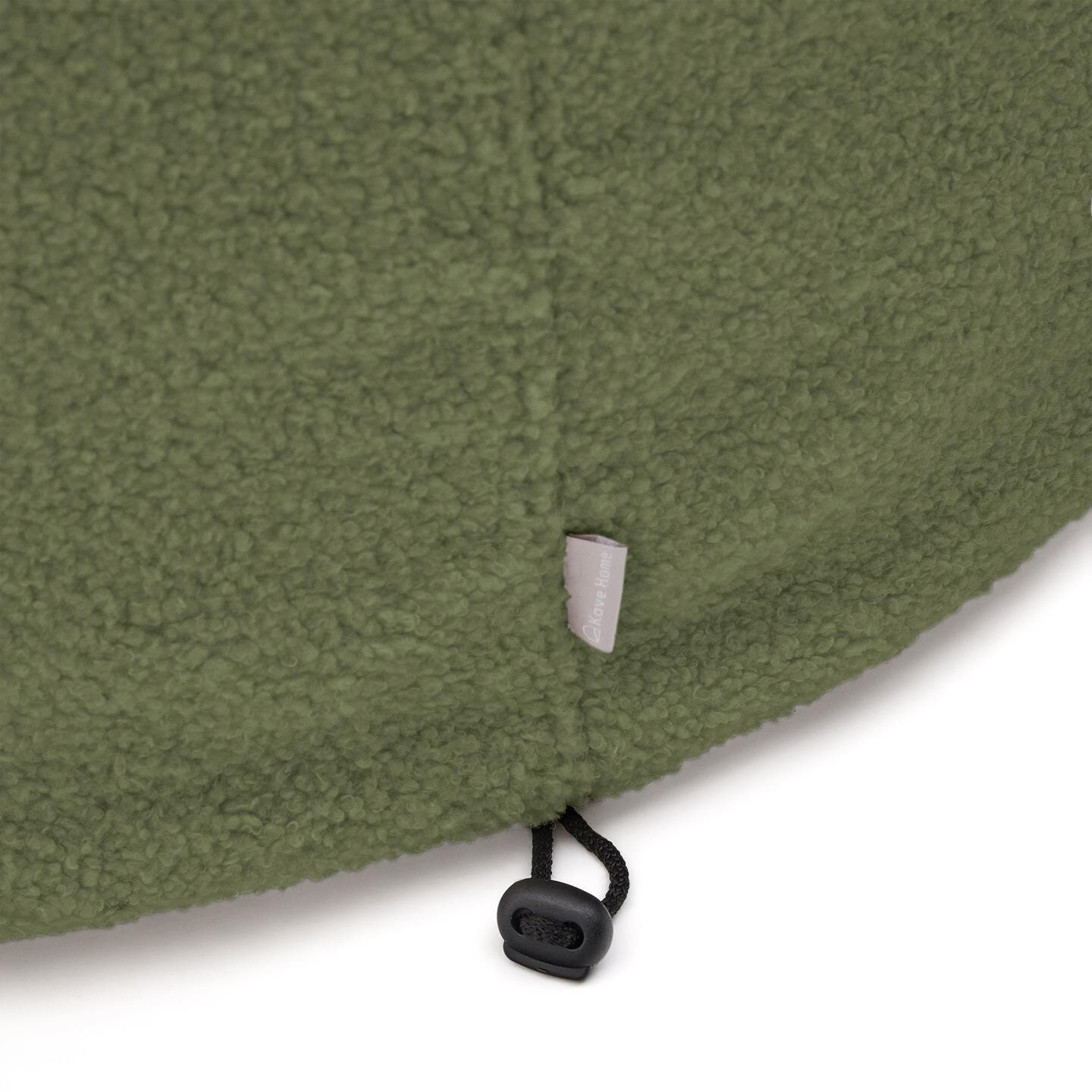 Kave Home Poef 'Kaeli' Bouclé, 60cm, kleur Donkergroen