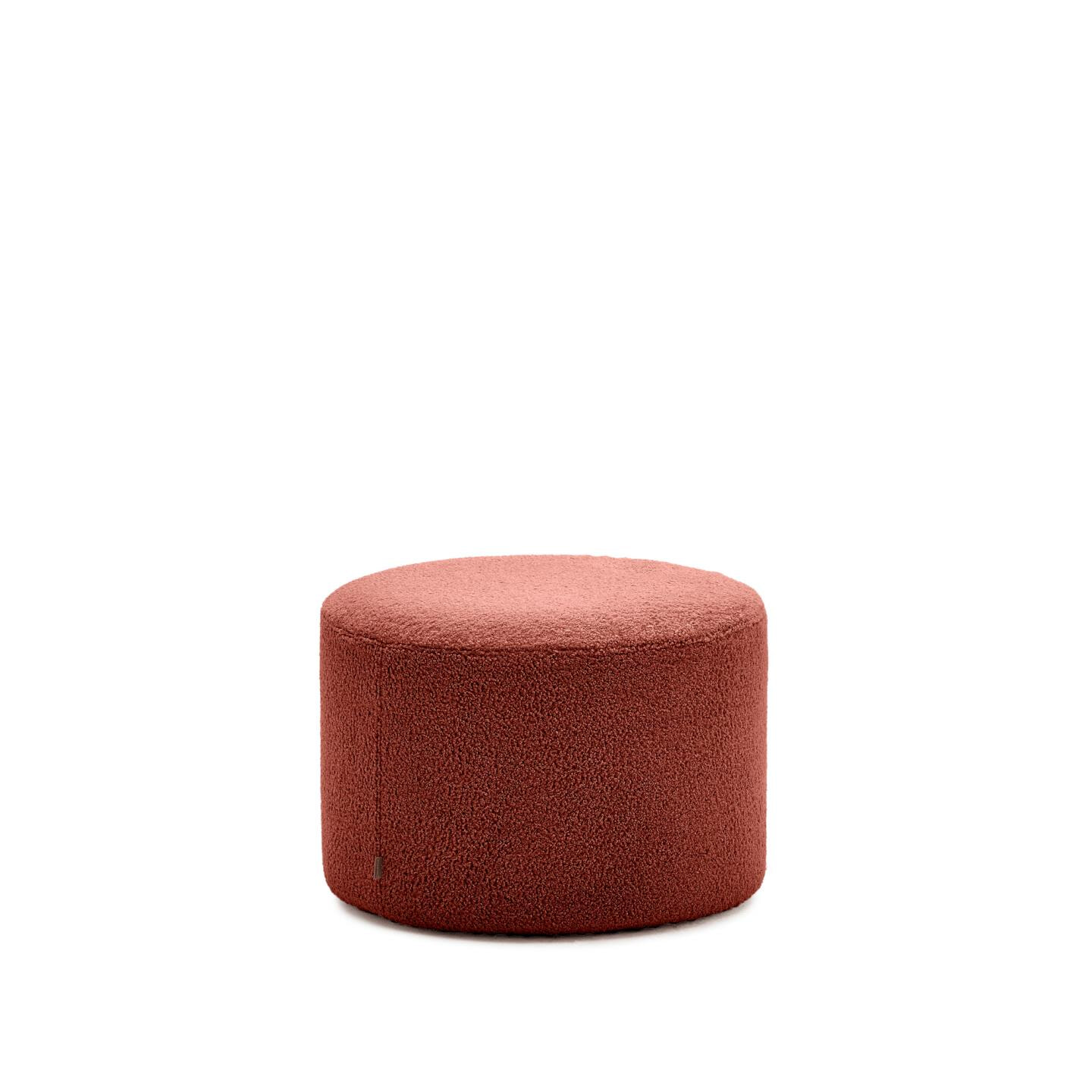 Kave Home Poef Kaeli Bouclé, 60cm - Terracotta