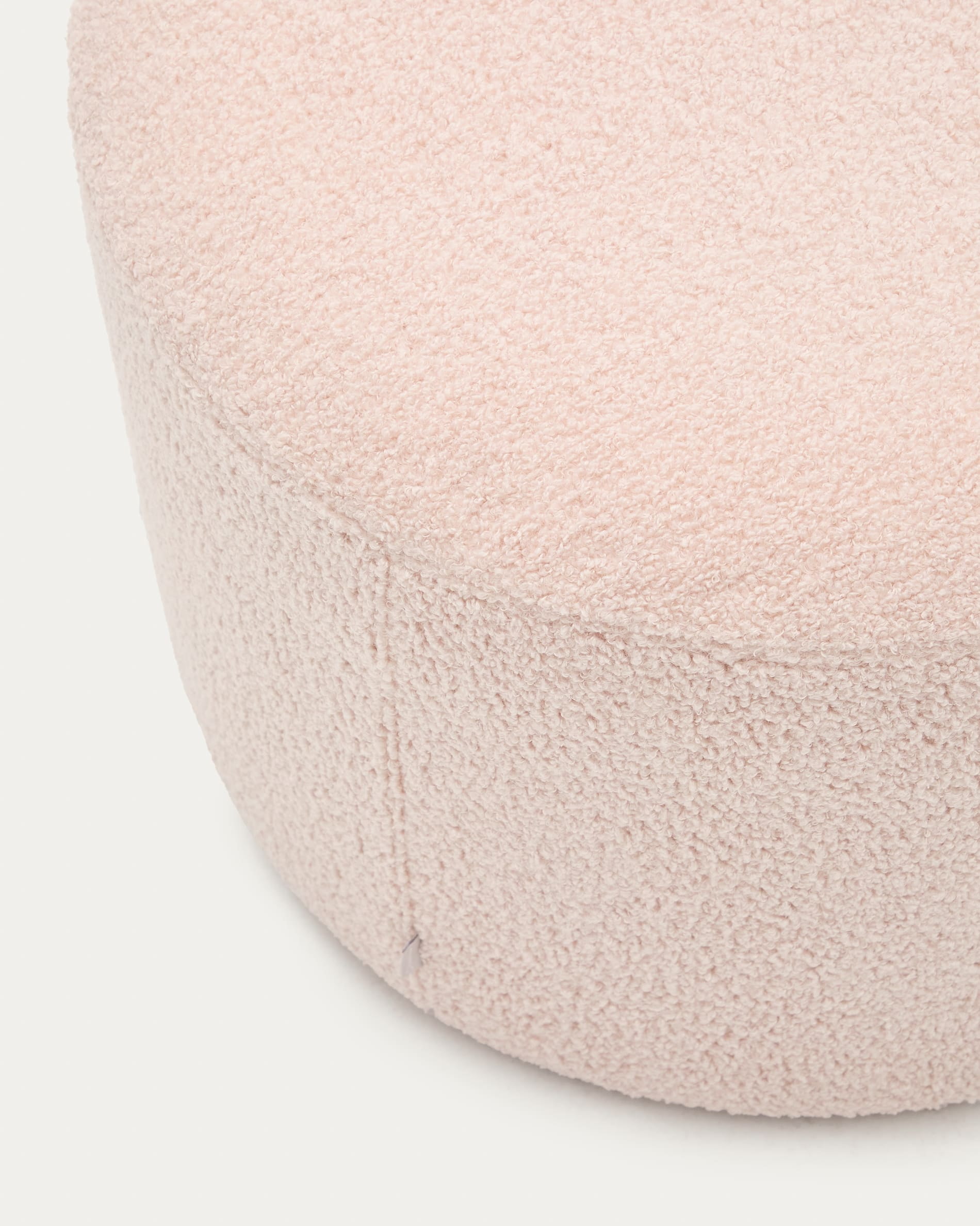 Kave Home Poef 'Kaeli' Bouclé, 60cm, kleur Roze